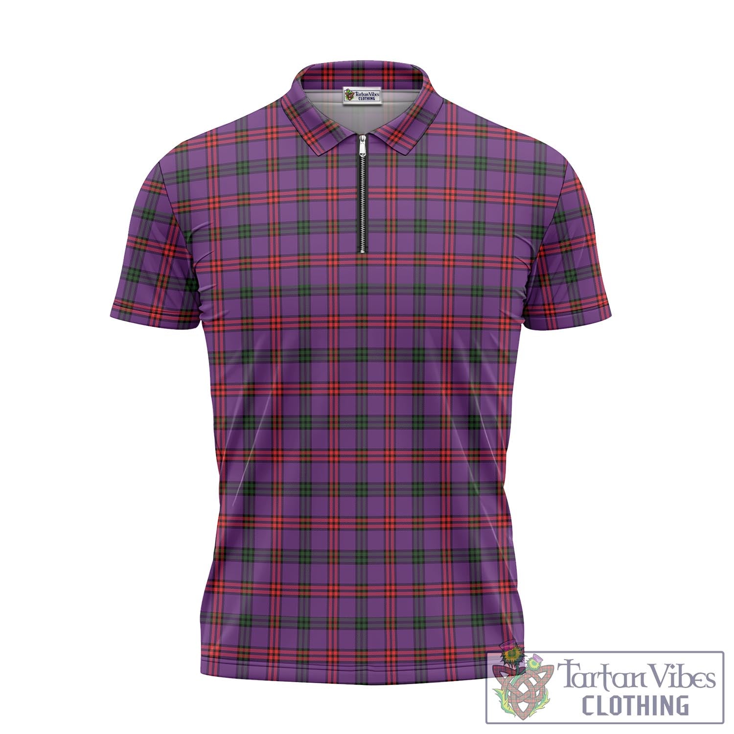 Tartan Vibes Clothing Montgomery Modern Tartan Zipper Polo Shirt