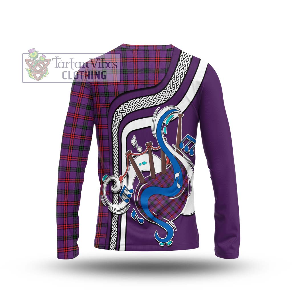 Tartan Vibes Clothing Montgomery Modern Tartan Long Sleeve T-Shirt with Epic Bagpipe Style