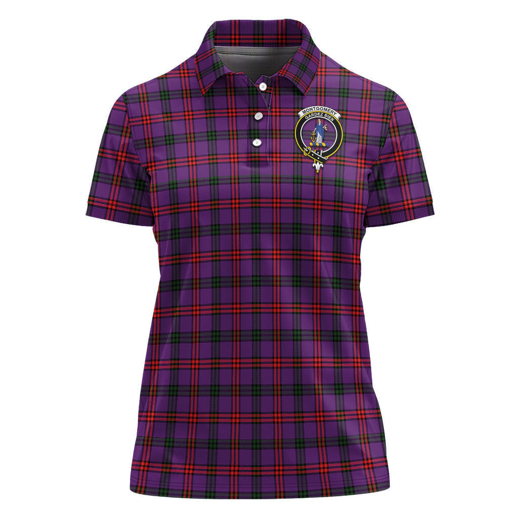 Montgomery Tartan Polo Shirt with Family Crest For Women - Tartan Vibes Clothing