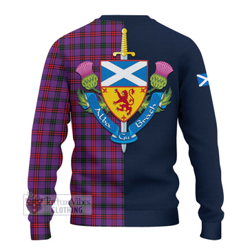 Montgomery Tartan Knitted Sweater with Scottish Lion Royal Arm Half Style