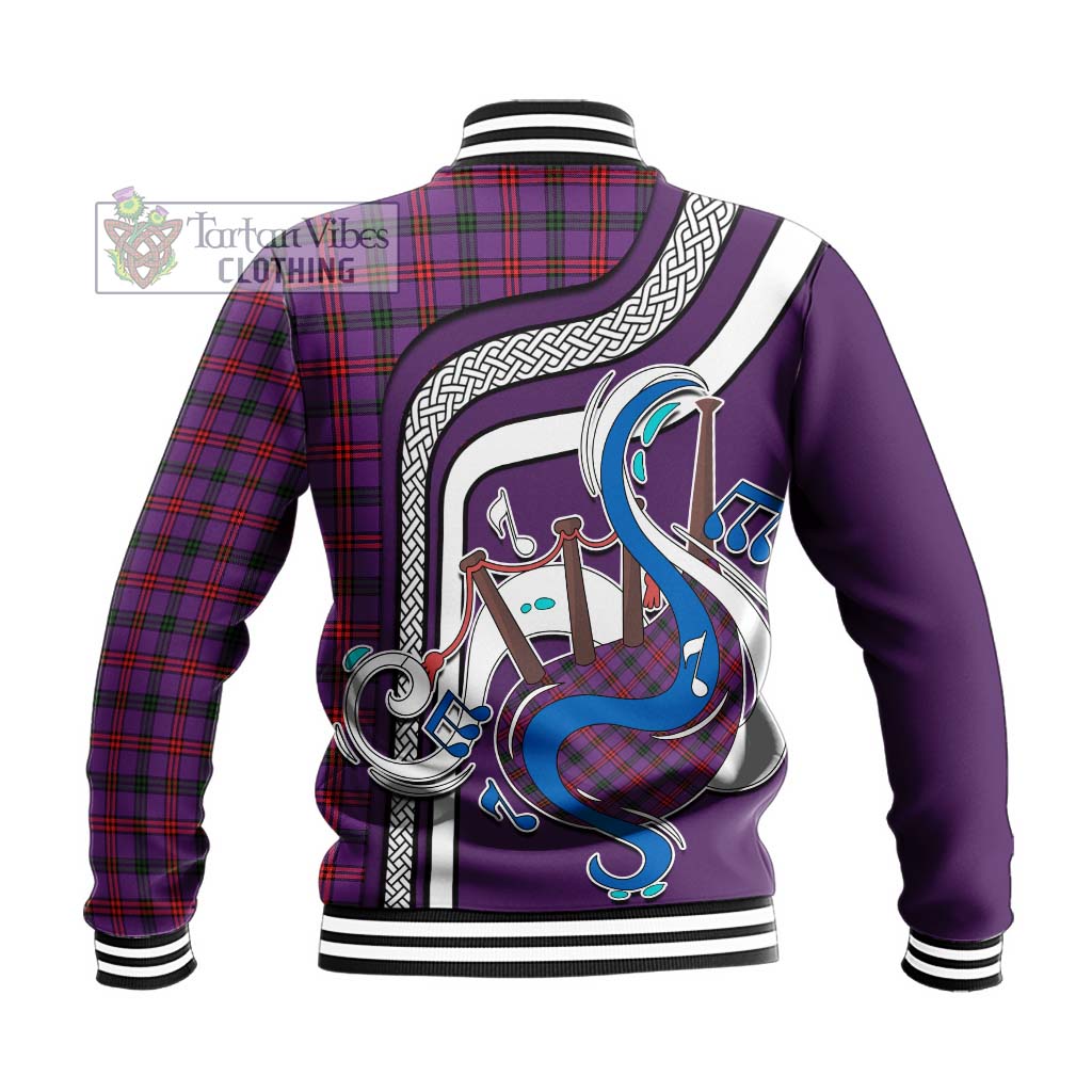 Tartan Vibes Clothing Montgomery Modern Tartan Baseball Jacket with Epic Bagpipe Style