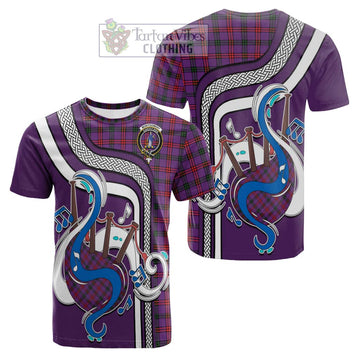 Montgomery Tartan Cotton T-shirt with Epic Bagpipe Style