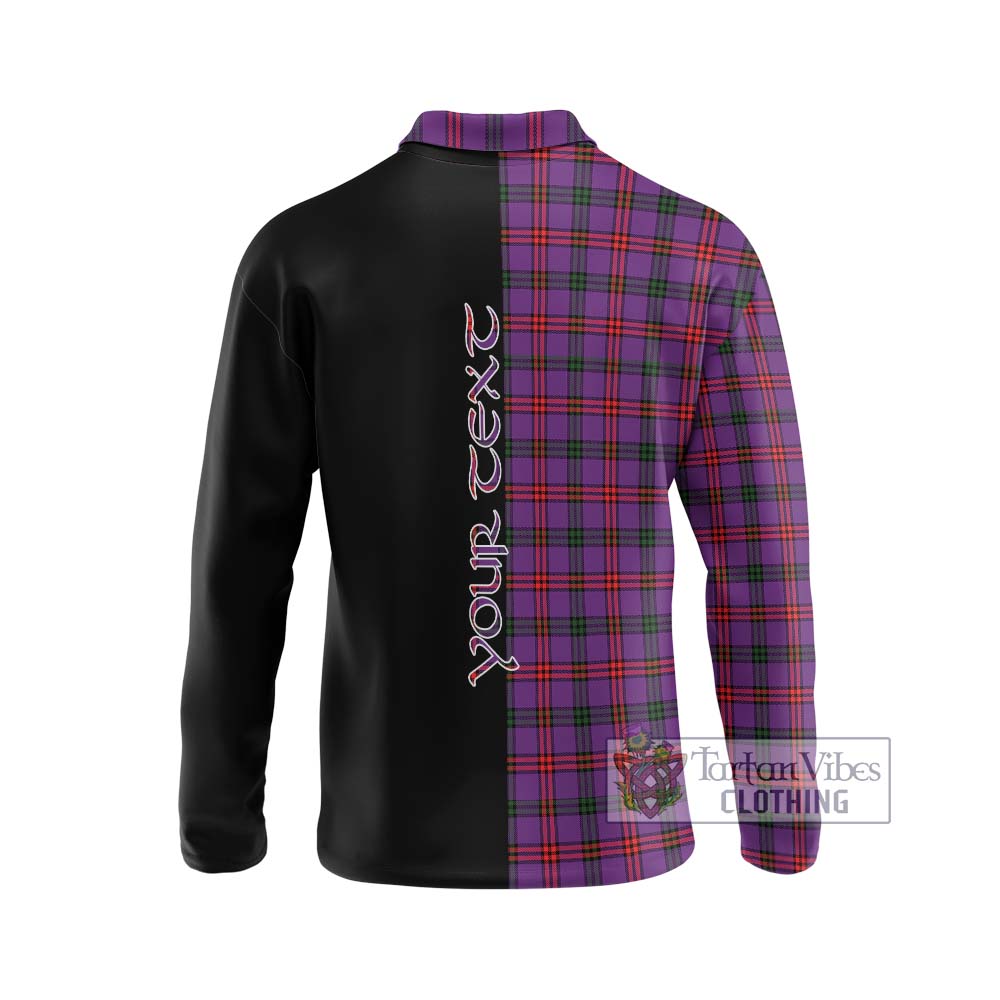 Tartan Vibes Clothing Montgomery Modern Tartan Long Sleeve Polo Shirt with Family Crest and Half Of Me Style