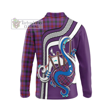 Montgomery Tartan Long Sleeve Polo Shirt with Epic Bagpipe Style