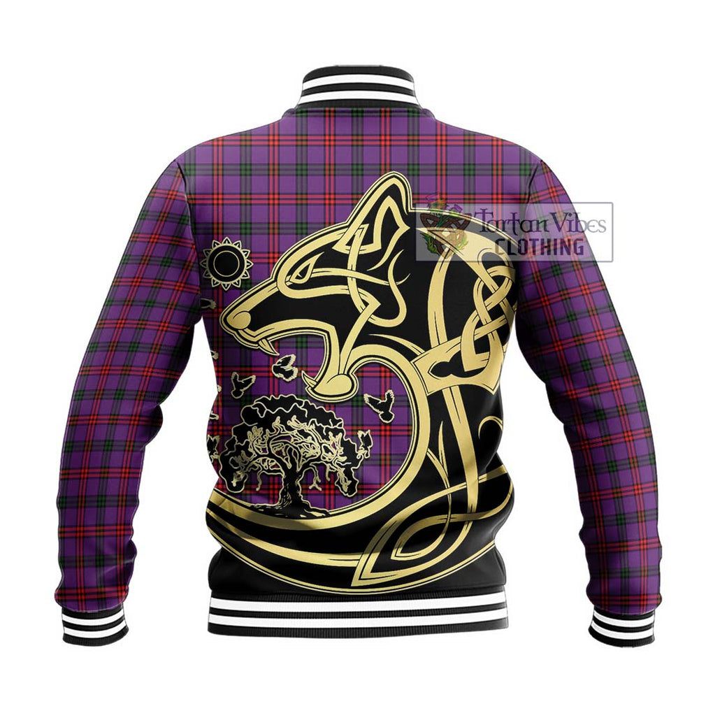 Montgomery Tartan Baseball Jacket with Family Crest Celtic Wolf Style - Tartan Vibes Clothing