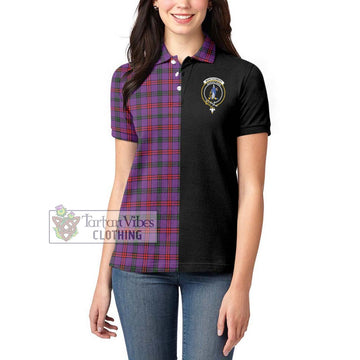 Montgomery Tartan Women's Polo Shirt with Family Crest and Half Of Me Style