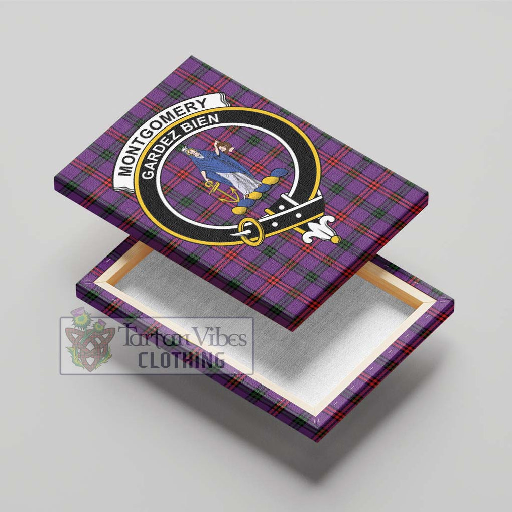 Montgomery Tartan Canvas Print Wall Art with Family Crest - Tartan Vibes Clothing