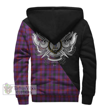 Montgomery Tartan Sherpa Hoodie with Family Crest and Military Logo Style