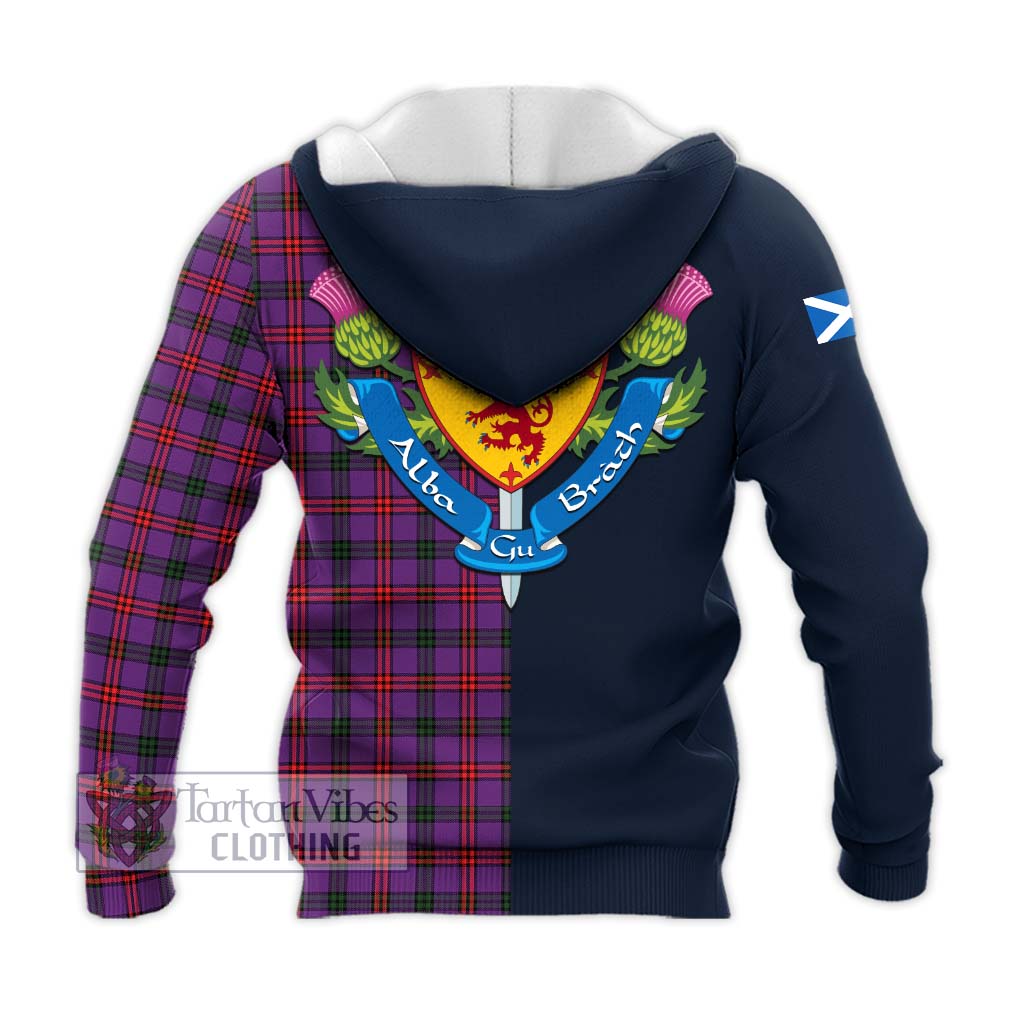 Tartan Vibes Clothing Montgomery Modern Tartan Knitted Hoodie with Scottish Lion Royal Arm Half Style