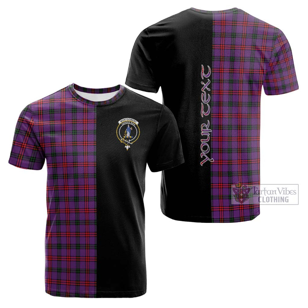 Tartan Vibes Clothing Montgomery Modern Tartan Cotton T-shirt with Family Crest and Half Of Me Style