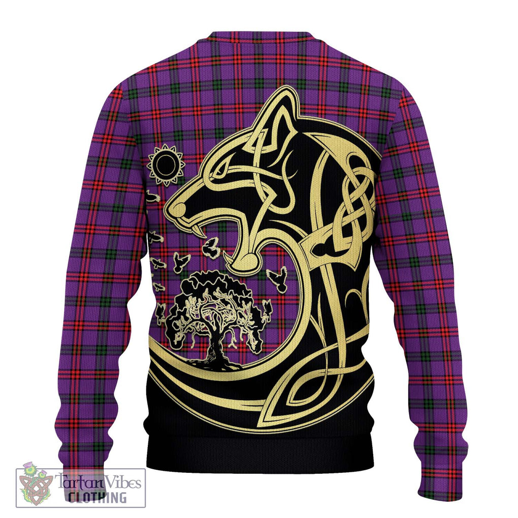 Montgomery Tartan Knitted Sweater with Family Crest Celtic Wolf Style - Tartan Vibes Clothing