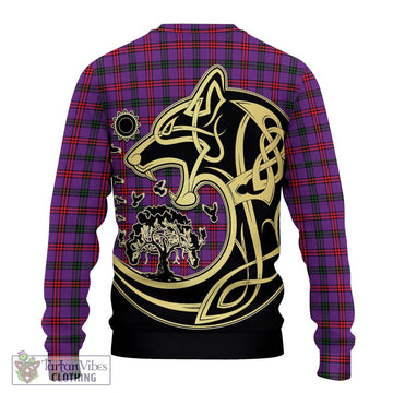 Montgomery Tartan Ugly Sweater with Family Crest Celtic Wolf Style