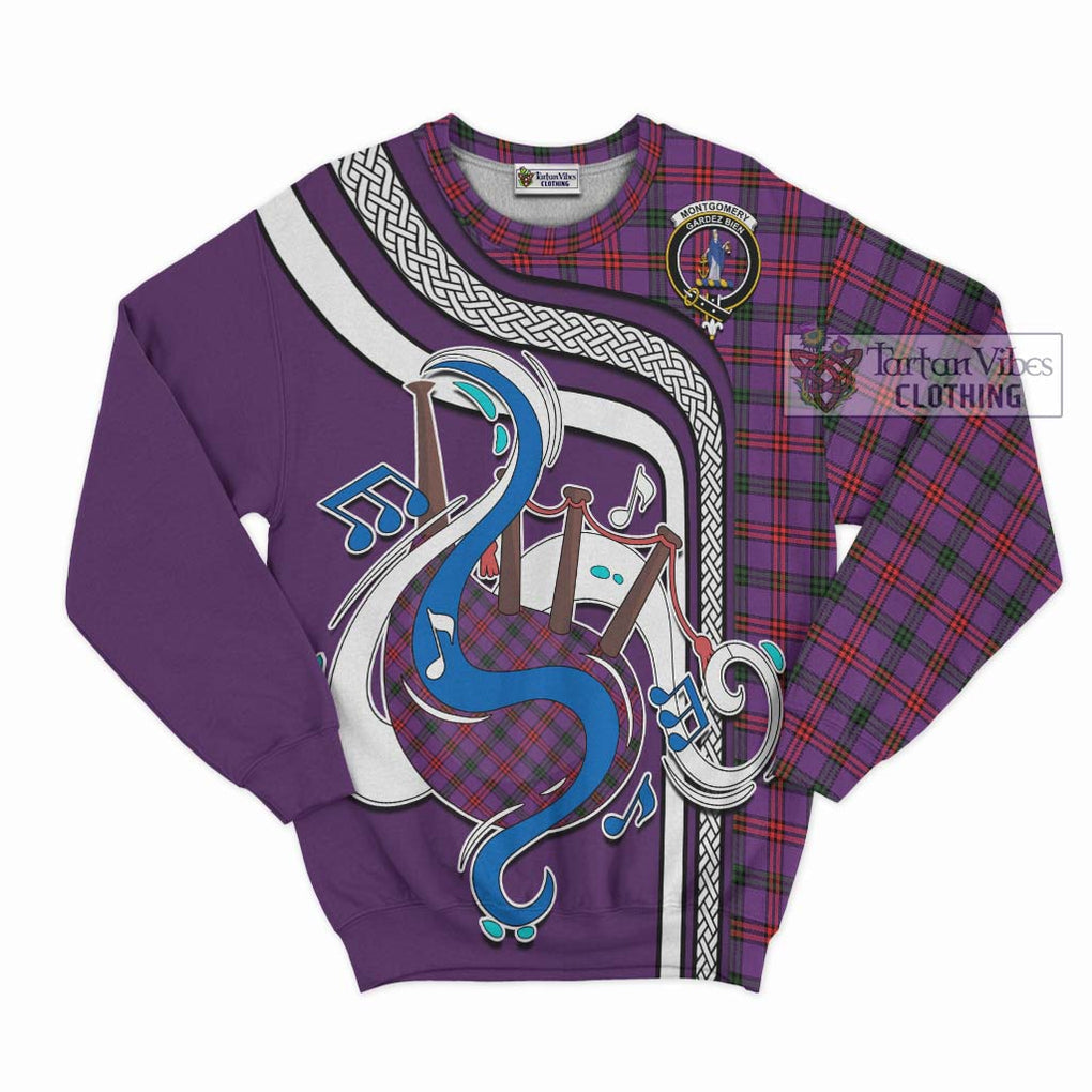 Tartan Vibes Clothing Montgomery Modern Tartan Sweatshirt with Epic Bagpipe Style