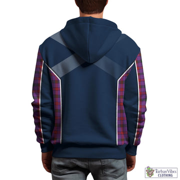 Montgomery Modern Tartan Hoodie with Family Crest and Scottish Thistle Vibes Sport Style