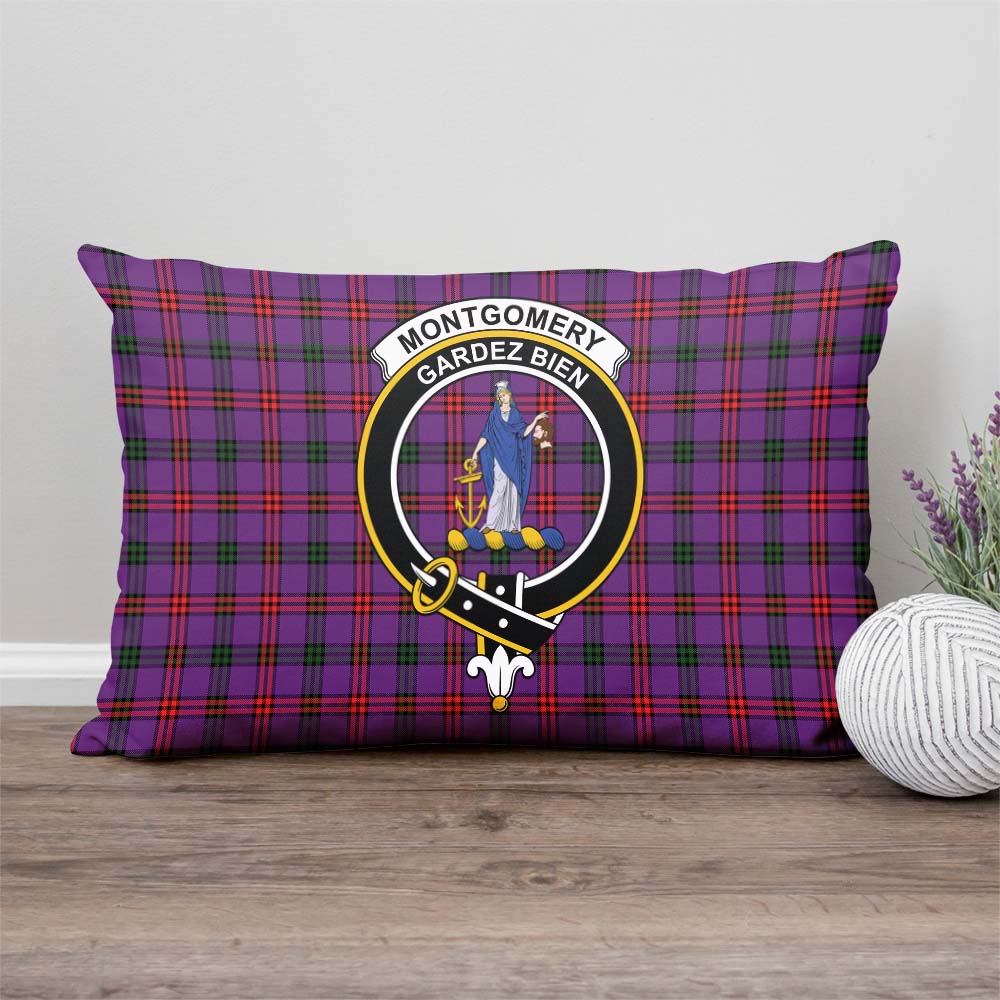 Montgomery Modern Tartan Pillow Cover with Family Crest Rectangle Pillow Cover - Tartanvibesclothing