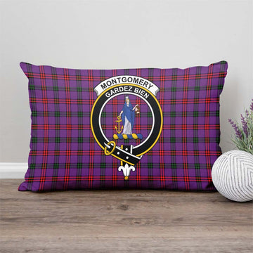 Montgomery Tartan Pillow Cover with Family Crest