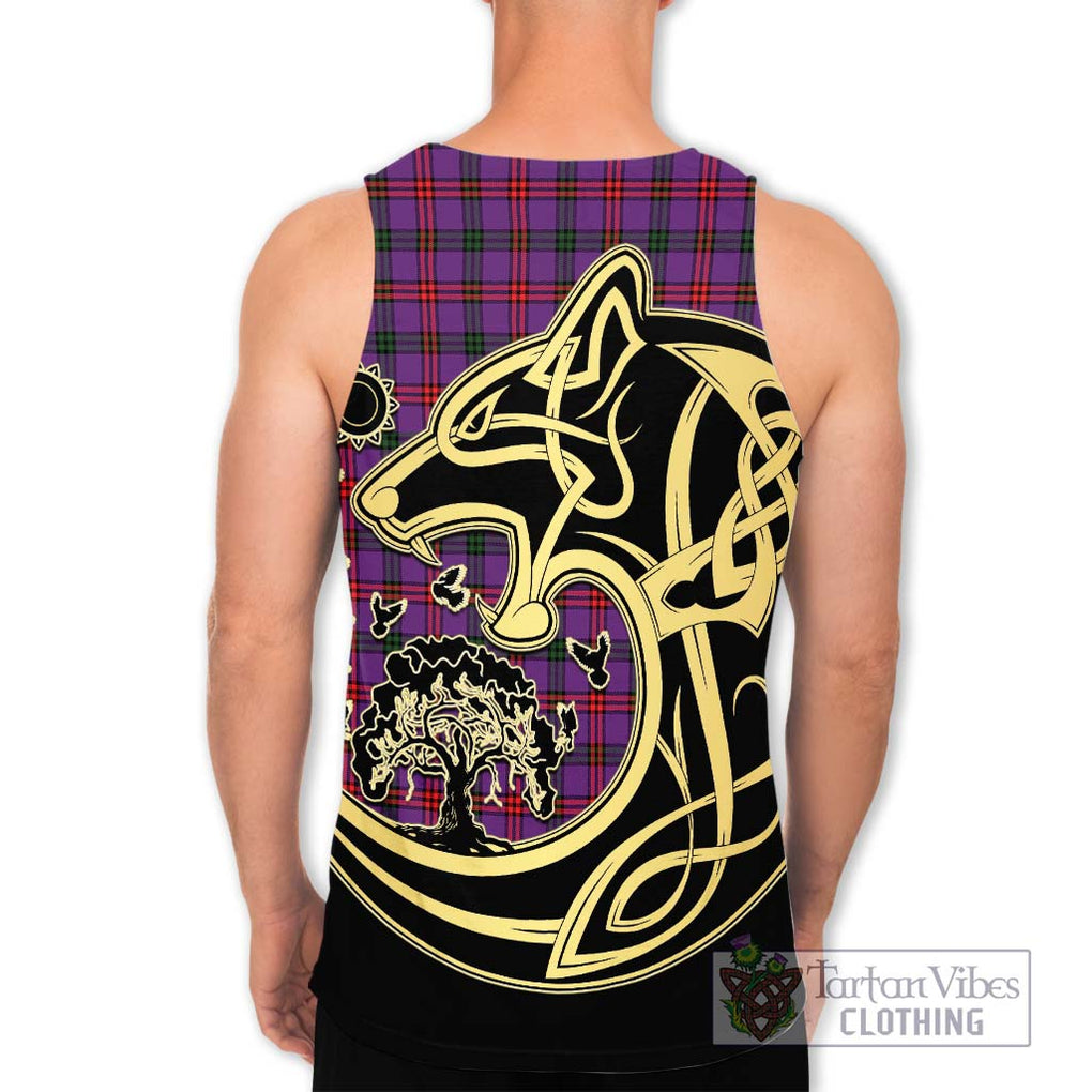 Montgomery Tartan Men's Tank Top with Family Crest Celtic Wolf Style - Tartan Vibes Clothing