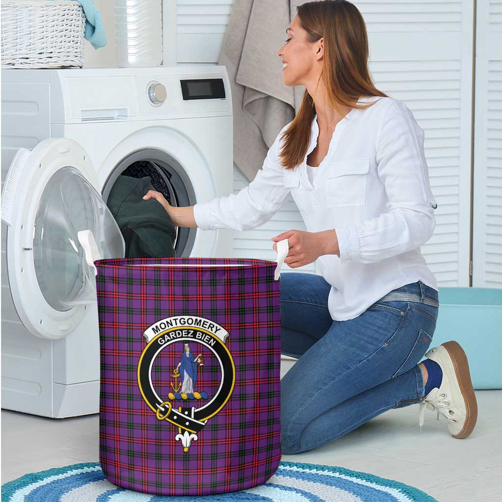 Montgomery Tartan Laundry Basket with Family Crest - Tartanvibesclothing Shop