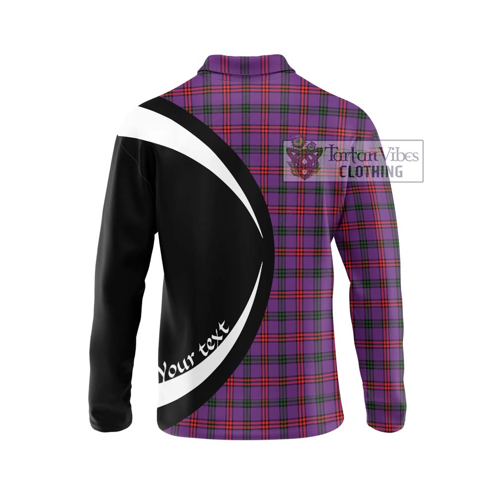 Montgomery Tartan Long Sleeve Polo Shirt with Family Crest Circle Style - Tartan Vibes Clothing