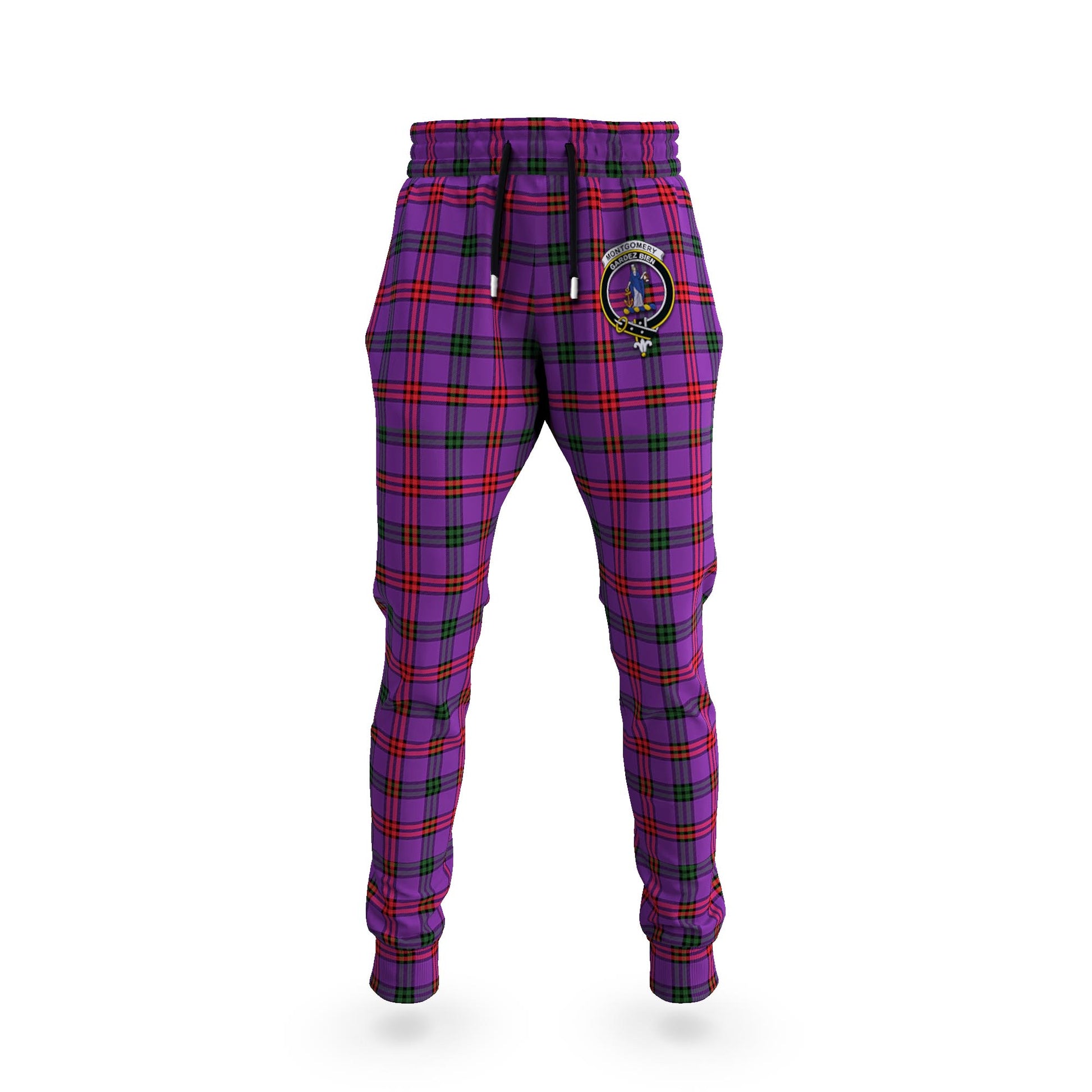 Montgomery Tartan Joggers Pants with Family Crest 5XL - Tartan Vibes Clothing