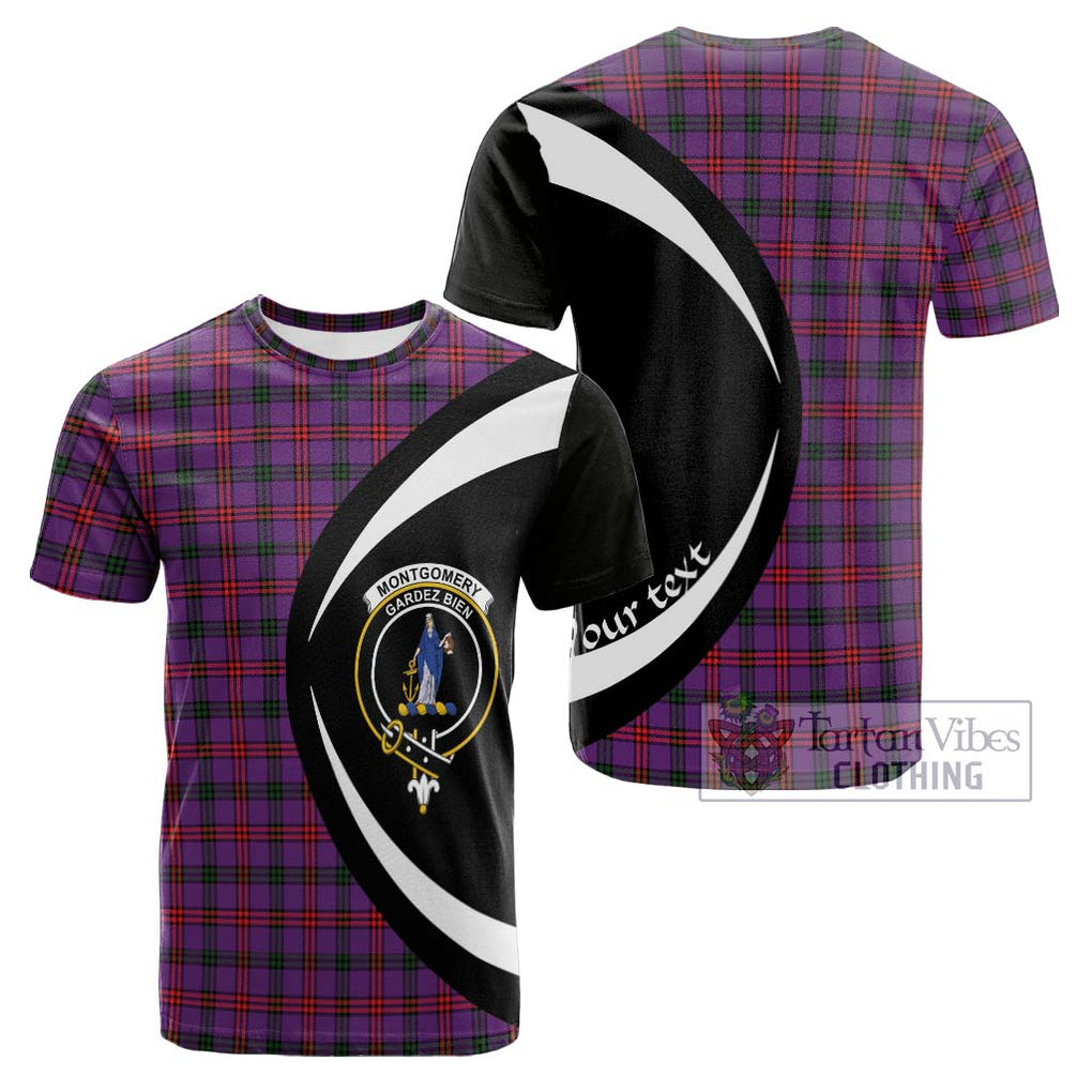 Tartan Vibes Clothing Montgomery Modern Tartan Cotton T-shirt with Family Crest Circle Style