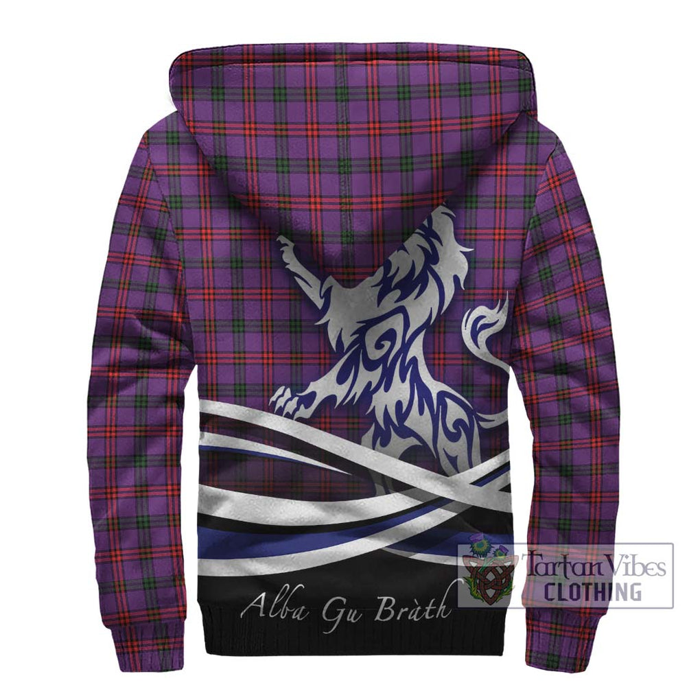 Montgomery Tartan Sherpa Hoodie with Alba Gu Brath Regal Lion Emblem - Tartanvibesclothing Shop