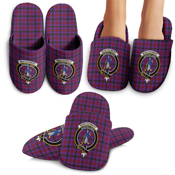 Montgomery Tartan Home Slippers with Family Crest