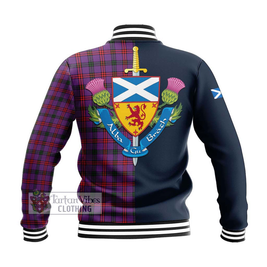 Tartan Vibes Clothing Montgomery Modern Tartan Baseball Jacket with Scottish Lion Royal Arm Half Style