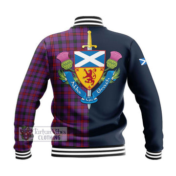 Montgomery Tartan Baseball Jacket with Scottish Lion Royal Arm Half Style