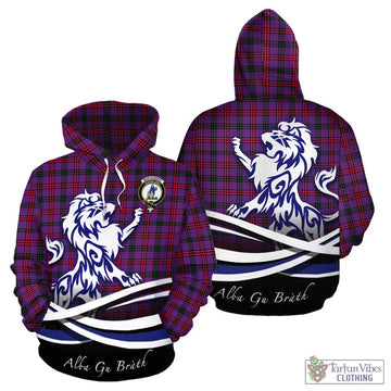 Montgomery Tartan Hoodie with Alba Gu Brath Regal Lion Emblem