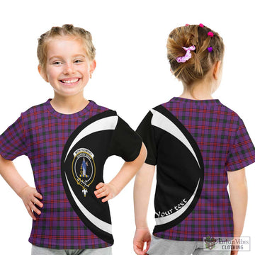 Montgomery Tartan Kid T-Shirt with Family Crest Circle Style