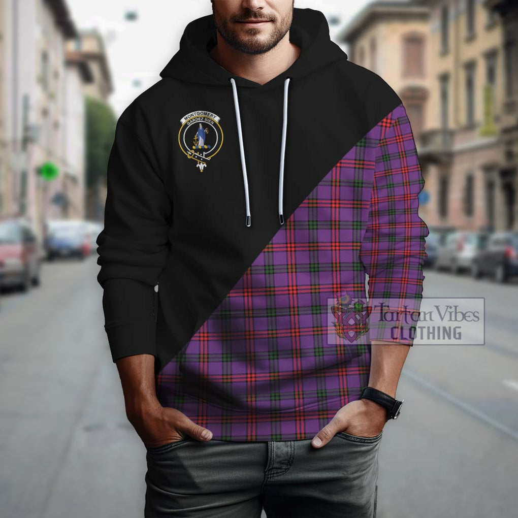 Montgomery Tartan Hoodie with Family Crest and Military Logo Style - Tartanvibesclothing Shop