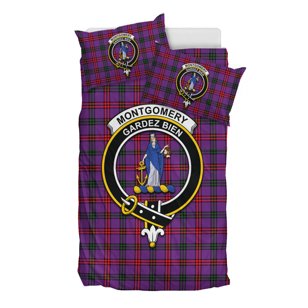 Montgomery Tartan Bedding Set with Family Crest - Tartan Vibes Clothing