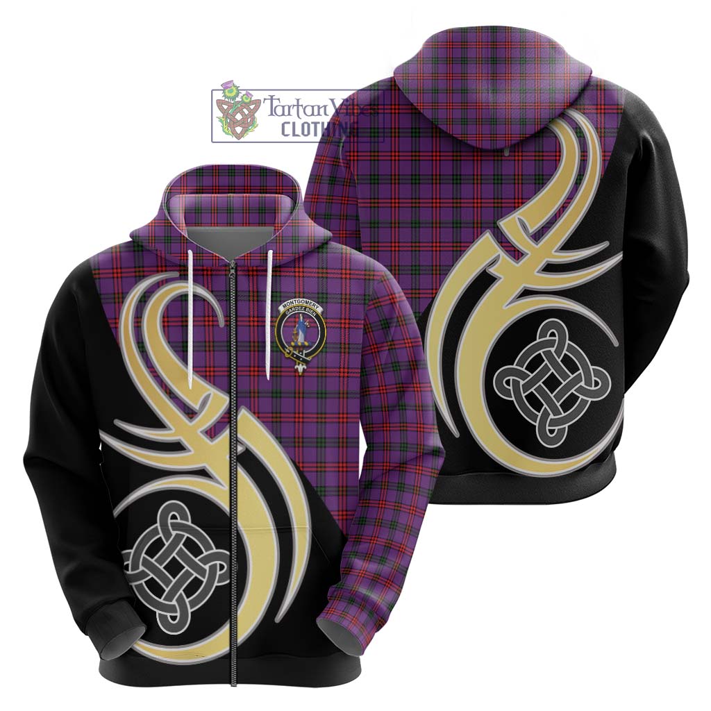 Montgomery Tartan Hoodie with Family Crest and Celtic Symbol Style - Tartan Vibes Clothing