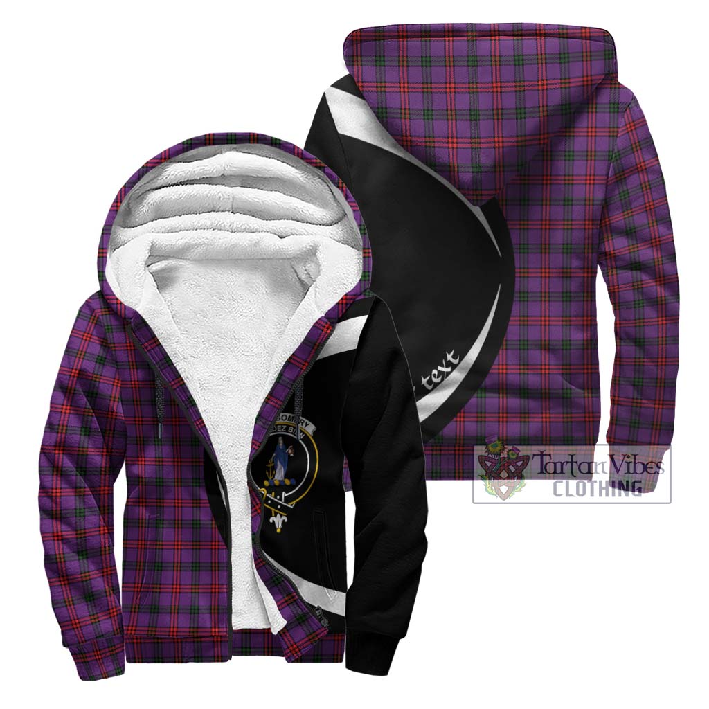 Montgomery Tartan Sherpa Hoodie with Family Crest Circle Style Unisex - Tartan Vibes Clothing