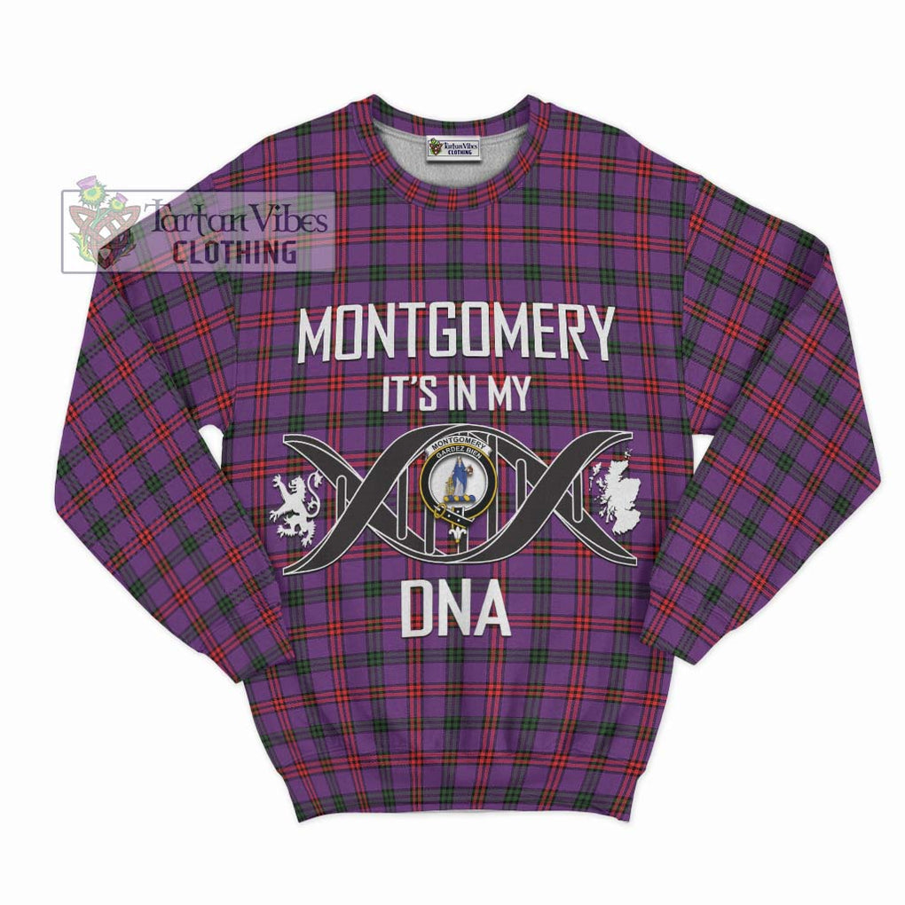 Montgomery Tartan Sweatshirt with Family Crest DNA In Me Style - Tartanvibesclothing Shop