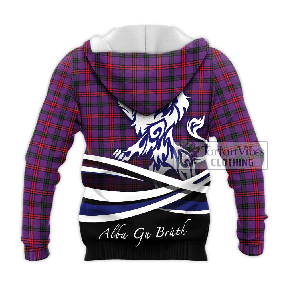 Montgomery Tartan Knitted Hoodie with Alba Gu Brath Regal Lion Emblem - Tartanvibesclothing Shop