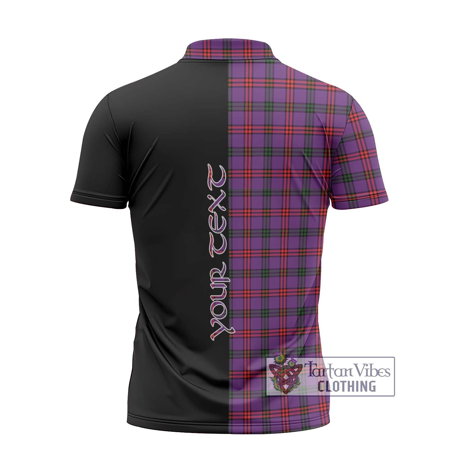 Tartan Vibes Clothing Montgomery Modern Tartan Zipper Polo Shirt with Family Crest and Half Of Me Style