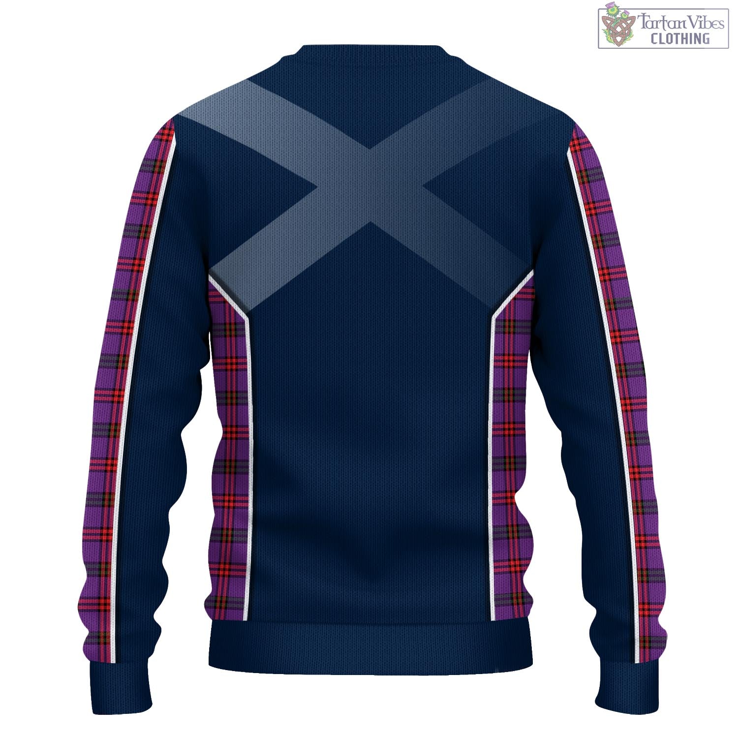 Tartan Vibes Clothing Montgomery Modern Tartan Knitted Sweatshirt with Family Crest and Scottish Thistle Vibes Sport Style