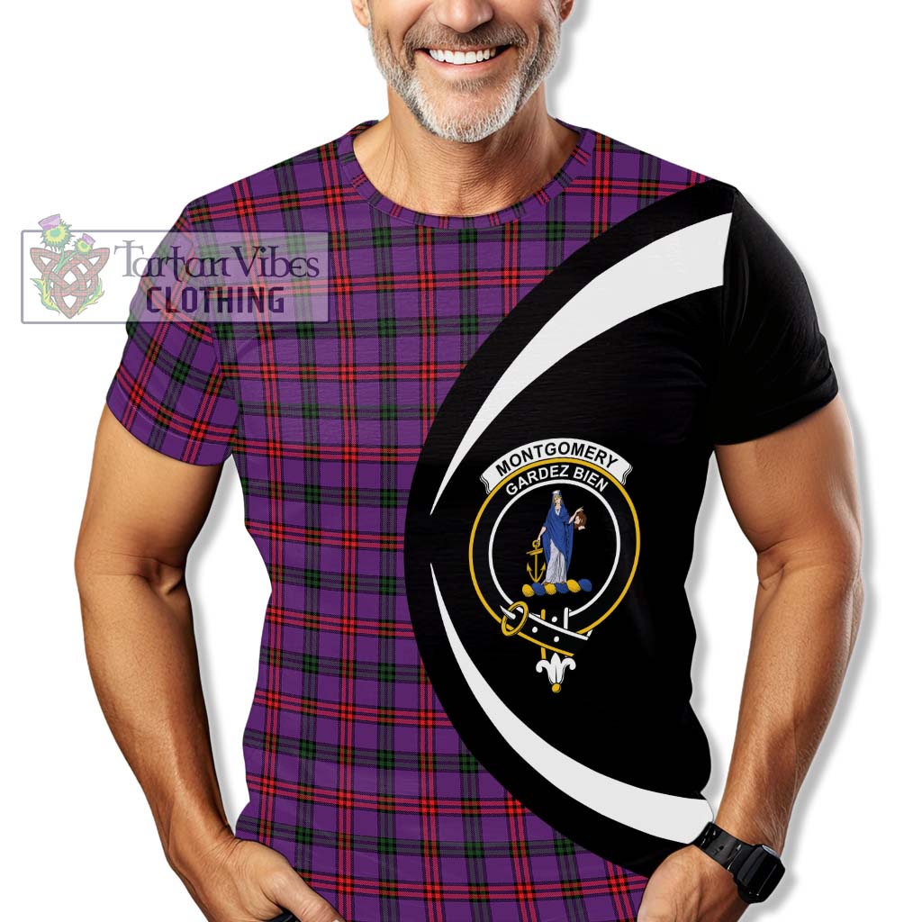 Tartan Vibes Clothing Montgomery Modern Tartan T-Shirt with Family Crest Circle Style