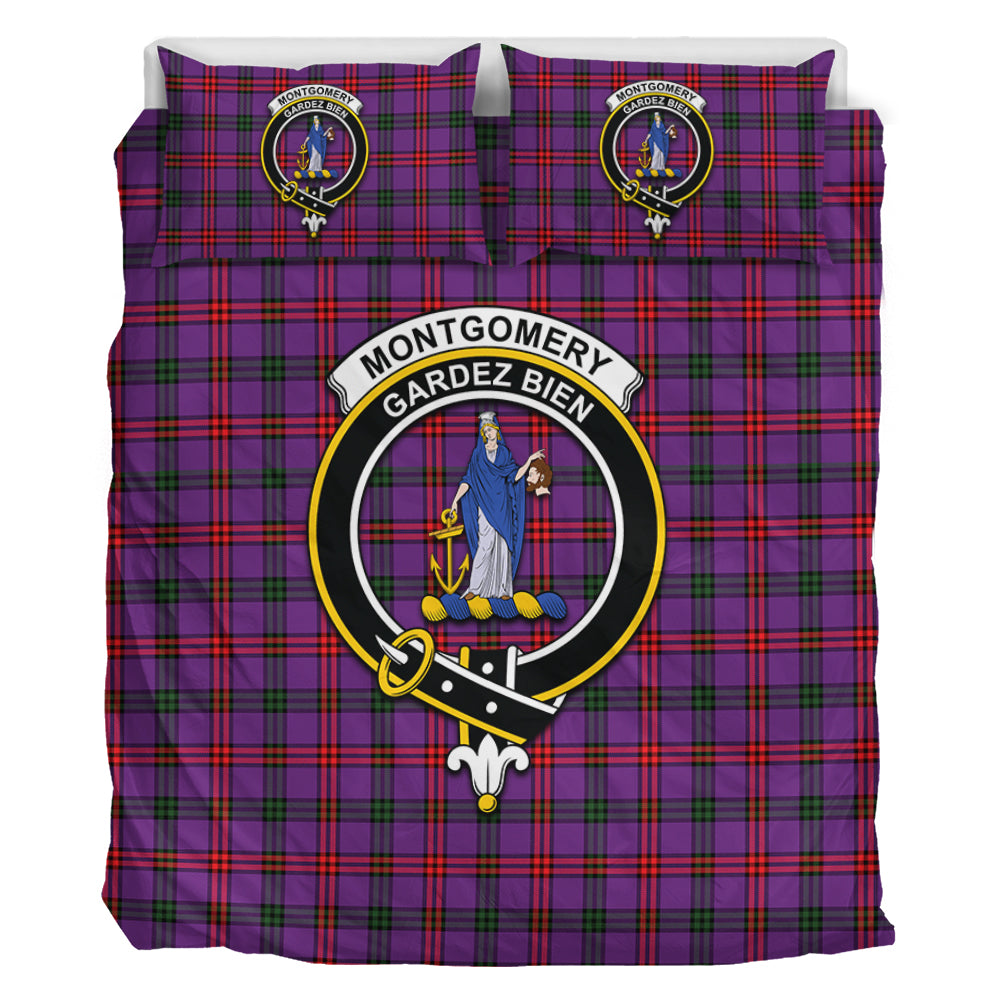 Montgomery Tartan Bedding Set with Family Crest - Tartan Vibes Clothing