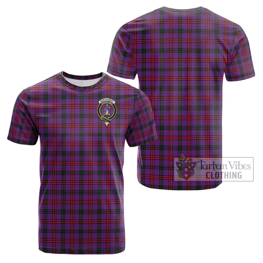 Montgomery Tartan Cotton T-Shirt with Family Crest Kid's Shirt - Tartanvibesclothing Shop