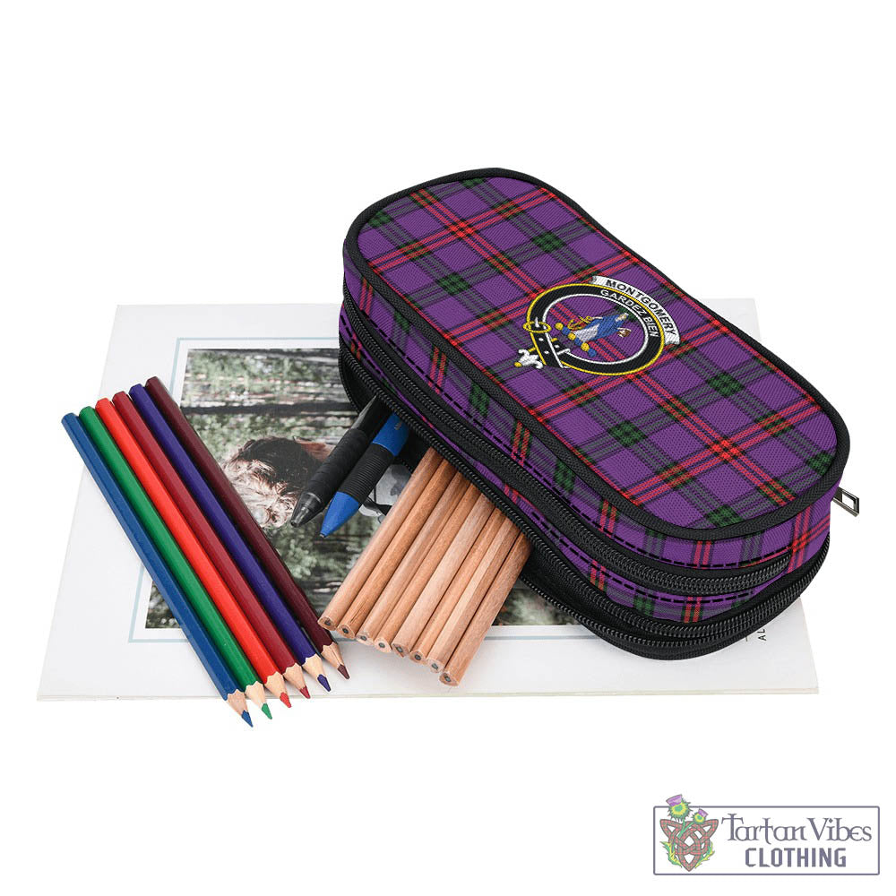 Tartan Vibes Clothing Montgomery Modern Tartan Pen and Pencil Case with Family Crest