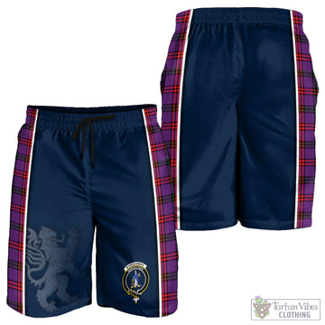 Montgomery Tartan Men's Shorts with Family Crest and Lion Rampant Vibes Sport Style