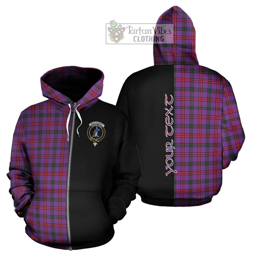 Montgomery Tartan Hoodie with Family Crest and Half Of Me Style - Tartanvibesclothing Shop