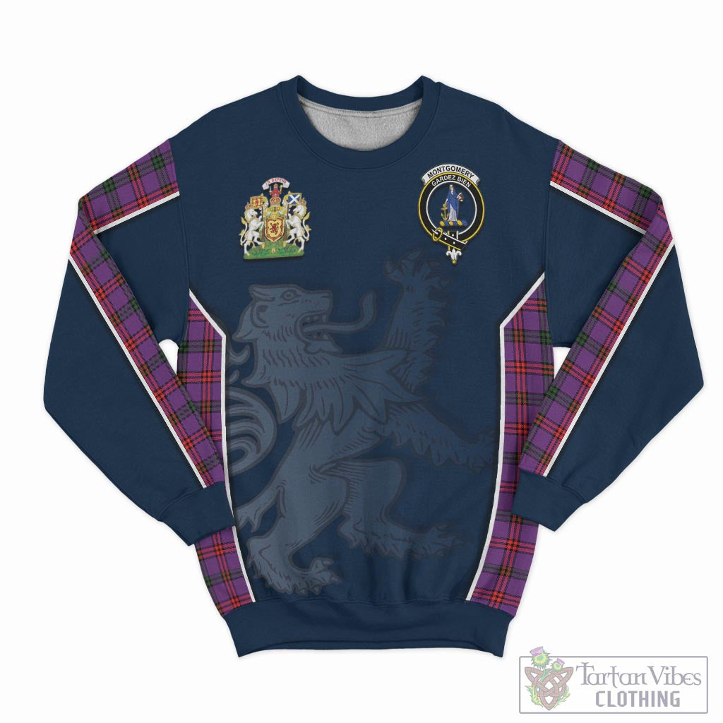 Tartan Vibes Clothing Montgomery Modern Tartan Sweater with Family Crest and Lion Rampant Vibes Sport Style