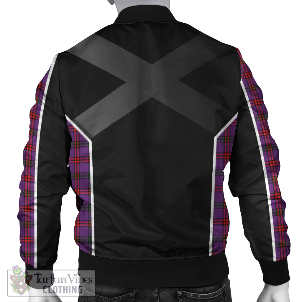 Tartan Vibes Clothing Montgomery Modern Tartan Bomber Jacket with Family Crest and Scottish Thistle Vibes Sport Style