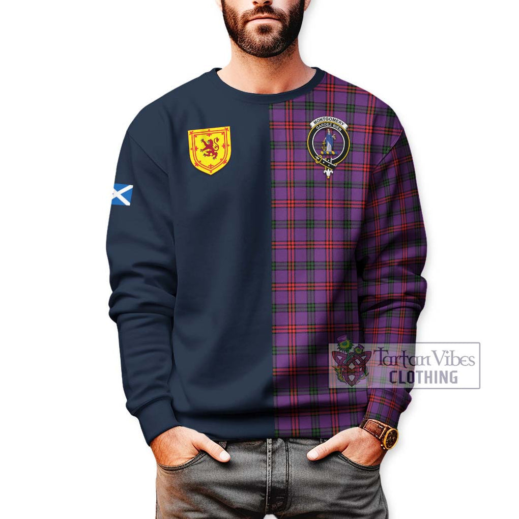 Tartan Vibes Clothing Montgomery Modern Tartan Sweatshirt with Scottish Lion Royal Arm Half Style