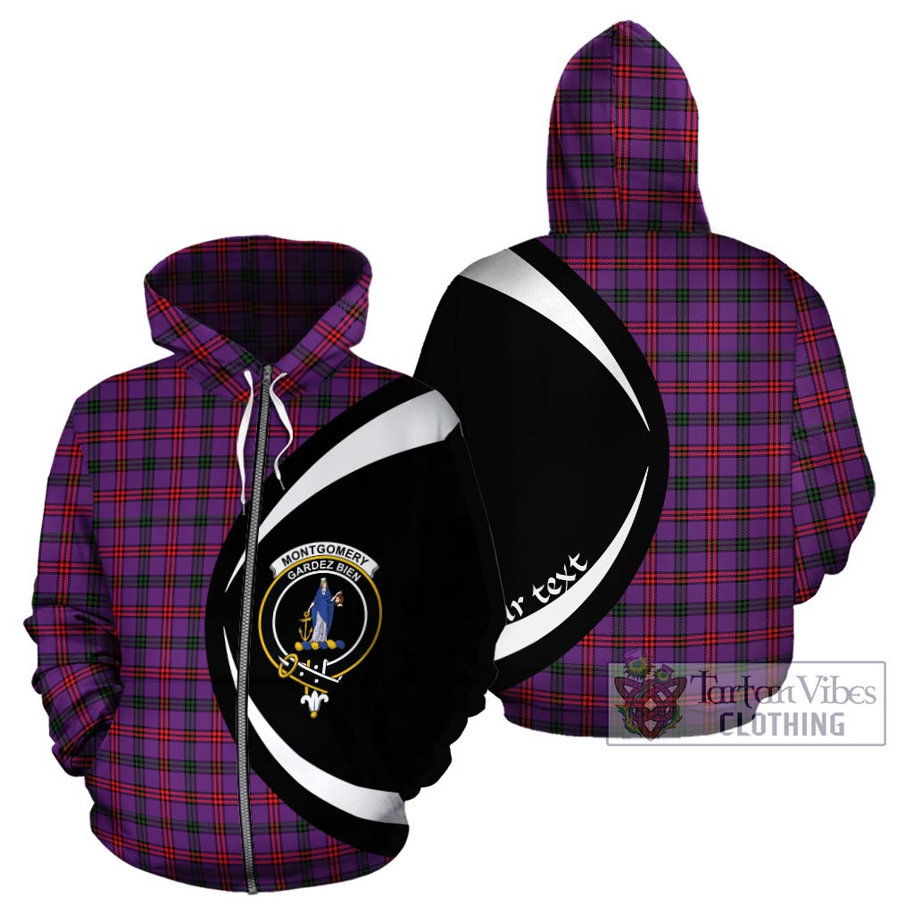 Montgomery Tartan Hoodie with Family Crest Circle Style - Tartan Vibes Clothing