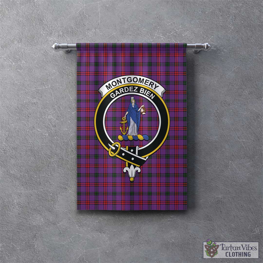 Tartan Vibes Clothing Montgomery Modern Tartan Gonfalon, Tartan Banner with Family Crest